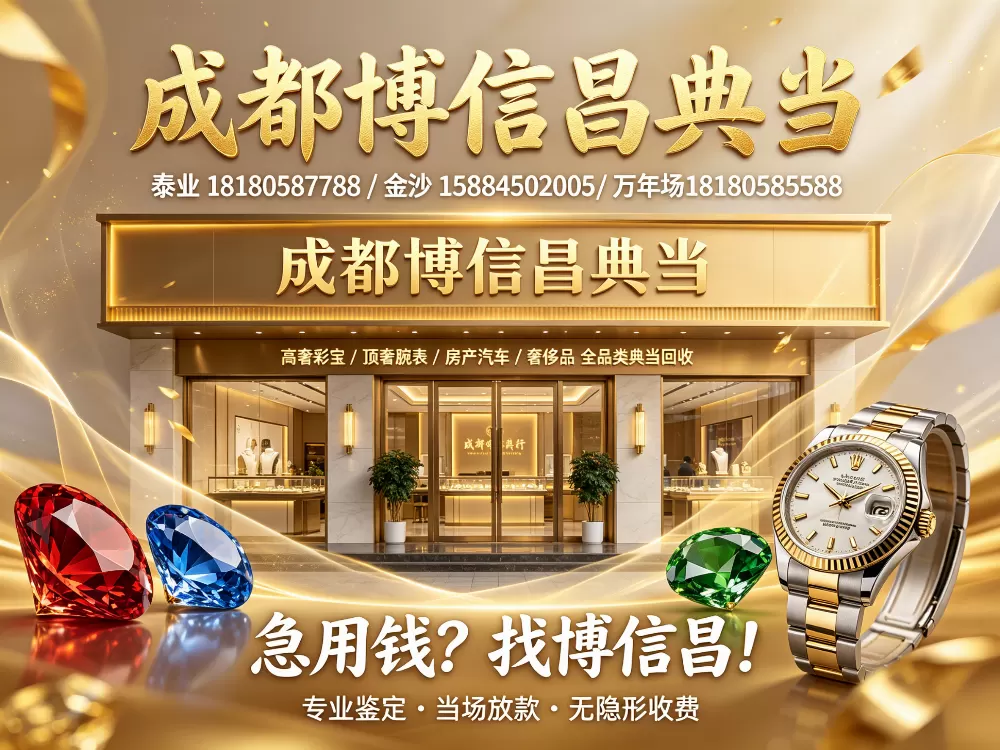 成都彩宝名表典当攻略｜博信昌当铺||正规渠道，高价变现不踩坑